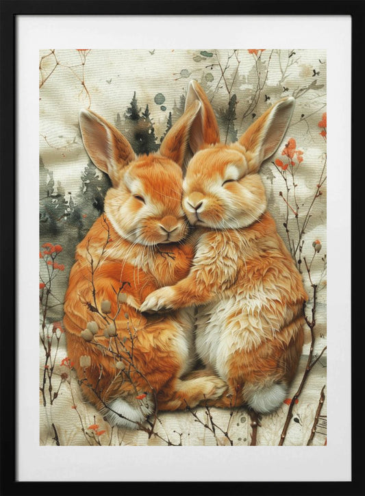 Bunny watercolor animal art 1 - Art Print by Justyna Jaszke