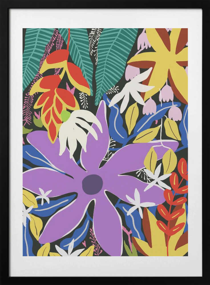 Abstract Floral Composition With Bold Colors - Art Print by Little Dean
