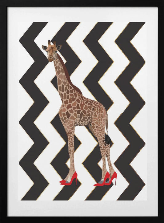 Giraffe Heels zigzag - Art Print by Sarah Manovski