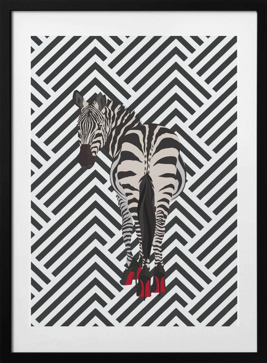 Zebra heels retro - Art Print by Sarah Manovski