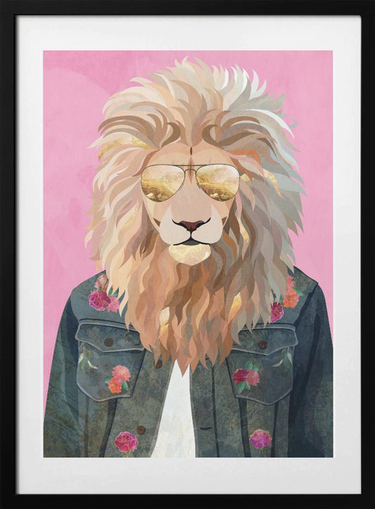 Golden fashion lion 1 - Art Print by Sarah Manovski