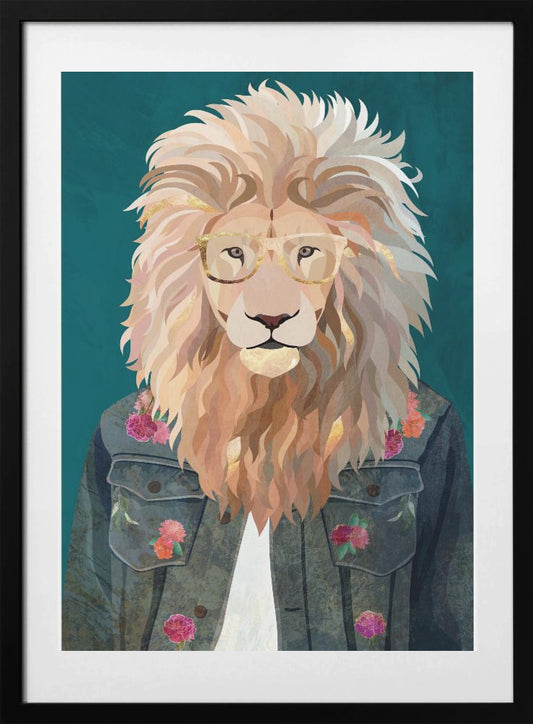 Golden fashion lion 2 - Art Print by Sarah Manovski