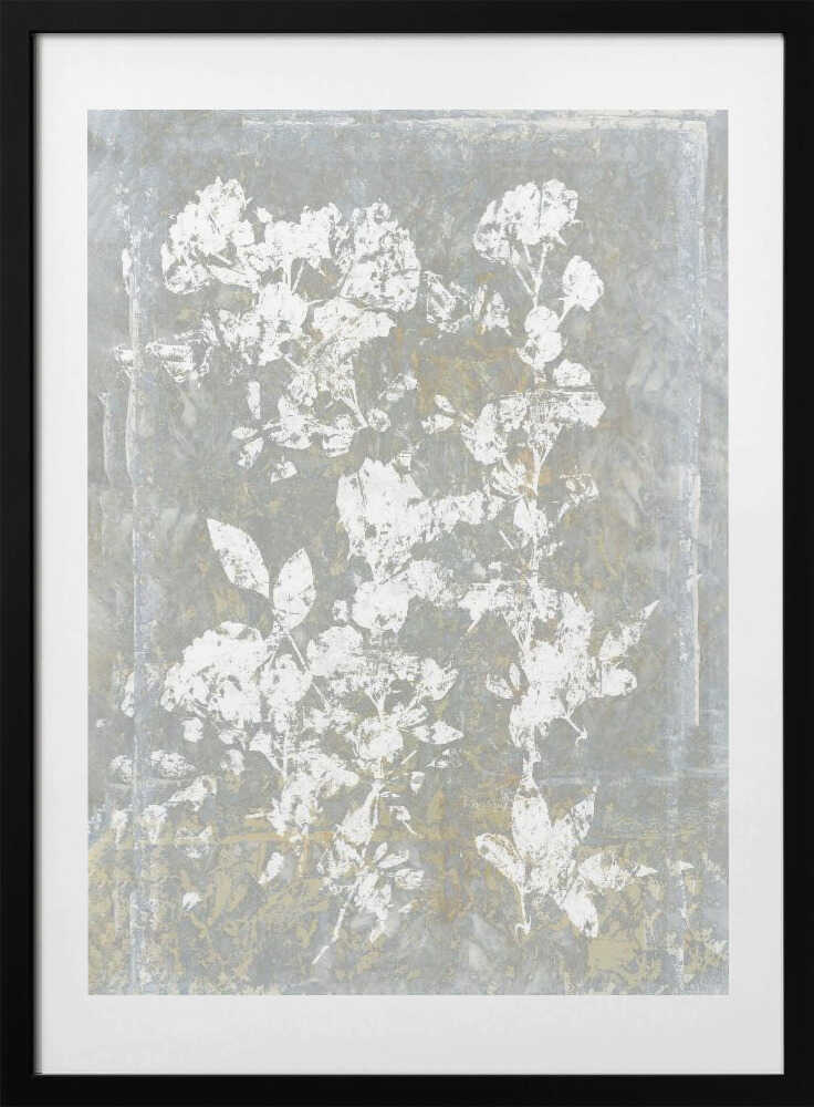 Faded Floral Silhouette - Art Print by cartissi