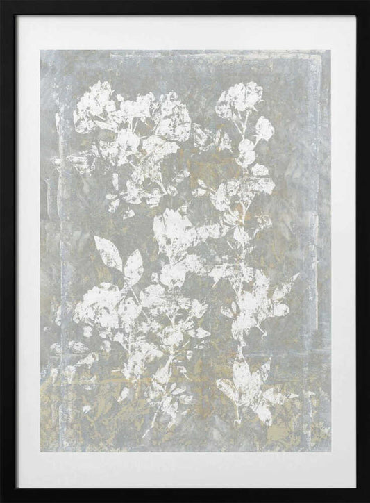 Faded Floral Silhouette - Art Print by cartissi
