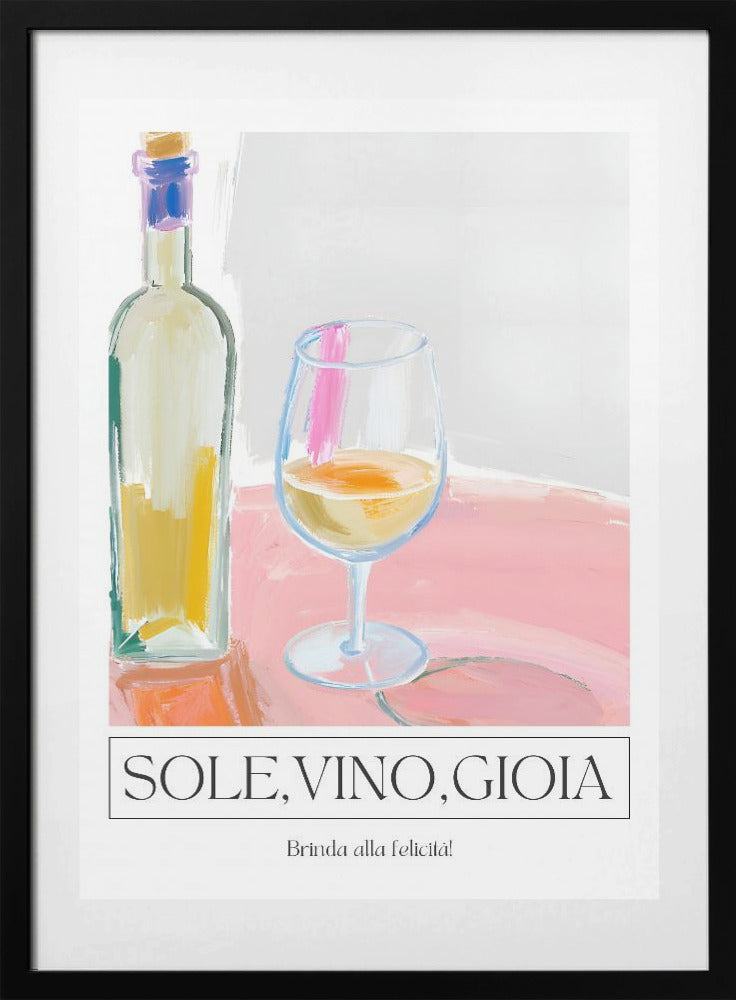 Sole, vino, gioia - Art Print by Ohkimiko