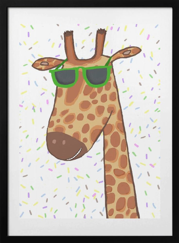 Funny Giraffe Wearing Glasses with Sprinkles by Carla Daly - Art Print by Carla Daly