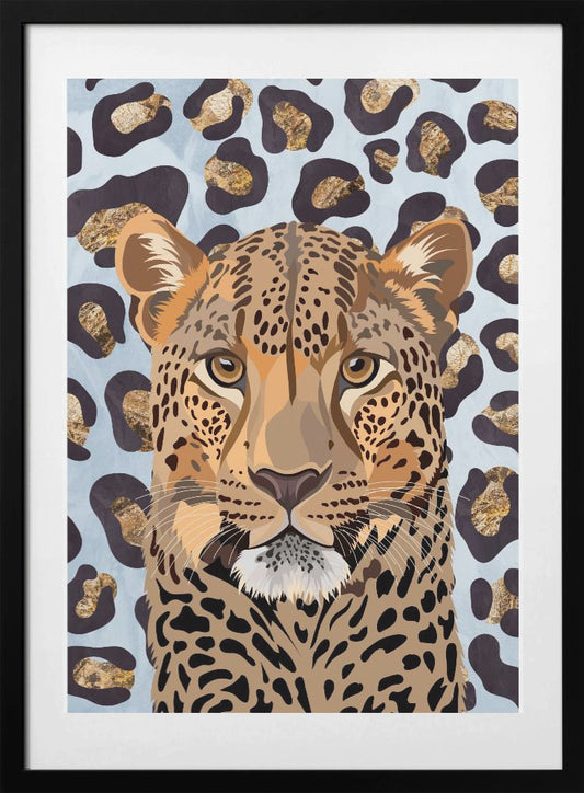 Leopard Print Leopard Blue - Art Print by Sarah Manovski