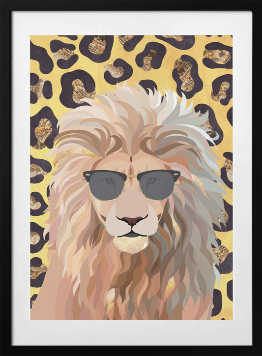 Leopard Print Lion Yellow - Art Print by Sarah Manovski