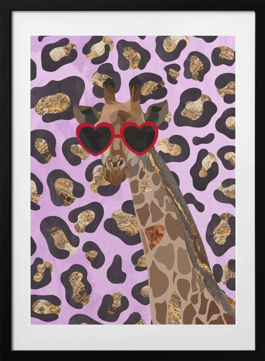 Leopard Print Giraffe Pink - Art Print by Sarah Manovski