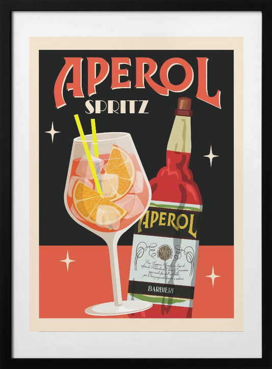 Aperol Spritz_Black - Art Print by WallChart Art Studio