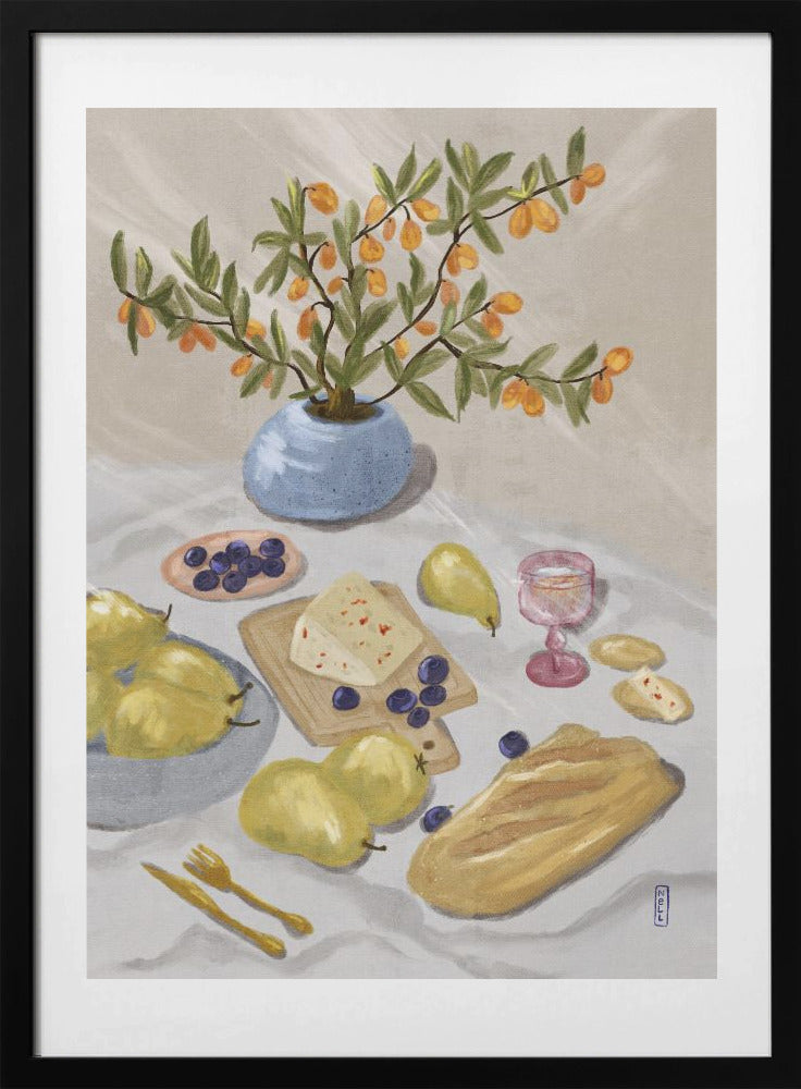 Gin and Tonic In the Afternoon Sun Illustration - Art Print by Dirkie Nell