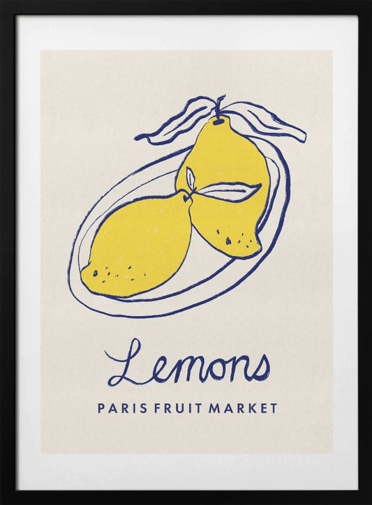 Food Art - Lemons Paris Fruit Market - Art Print by Dirkie Nell