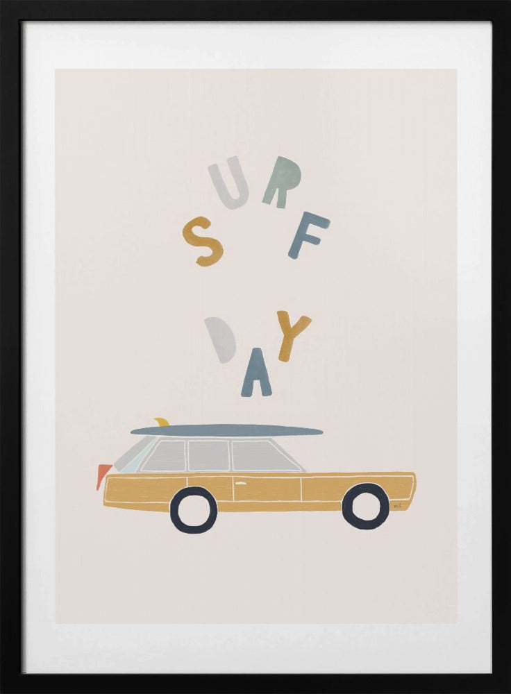 Surfing Retro Car - Art Print by Menina Lisboa