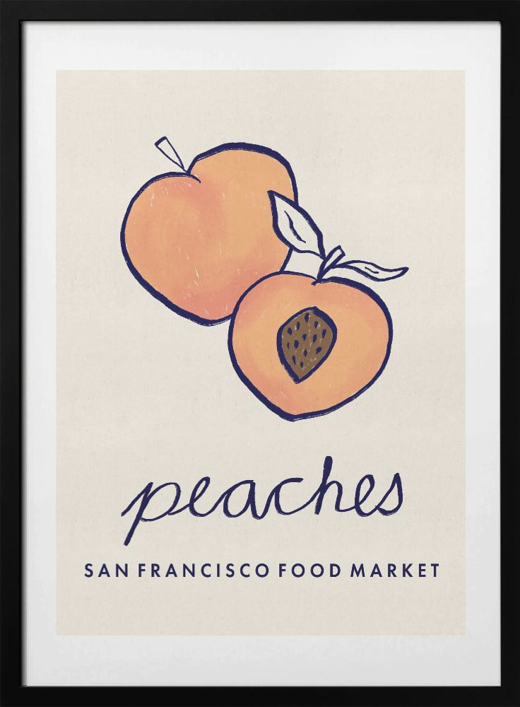 Food Art - Peaches San Francisco Food Market - Art Print by Dirkie Nell
