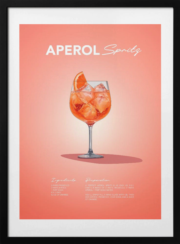 Aperol Spritz Recipe - Art Print by Andreas Magnusson