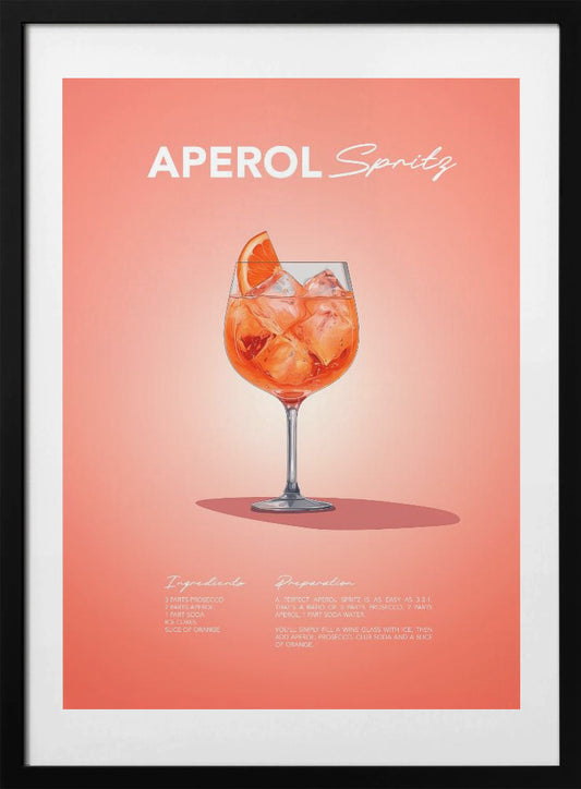 Aperol Spritz Recipe - Art Print by Andreas Magnusson
