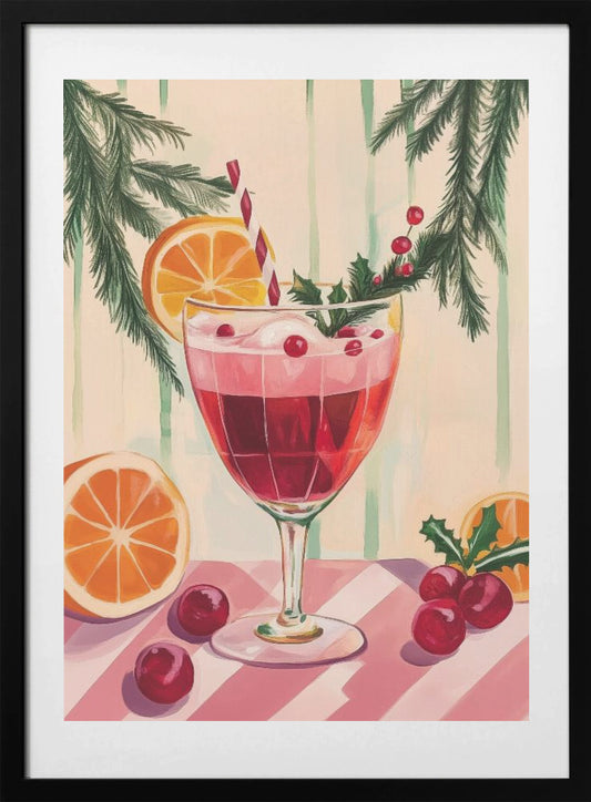 Christmas Red Cocktail - Art Print by Melloi Art Prints