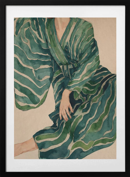 Green Kimono Flow - Art Print by THE MIUUS STUDIO