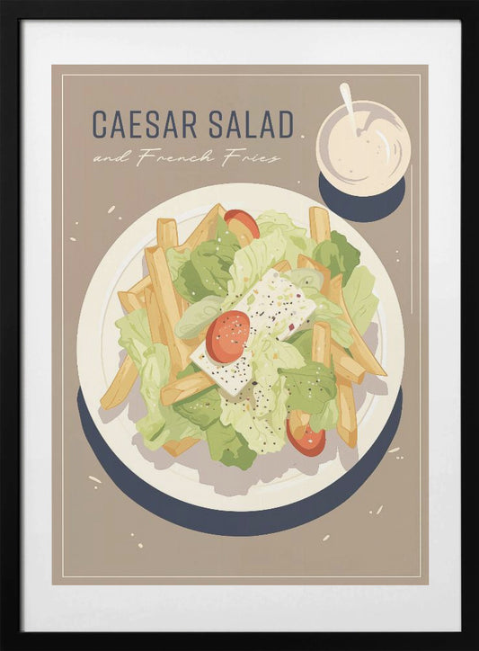 Caesar Salad and French Fries - Art Print by Andreas Magnusson