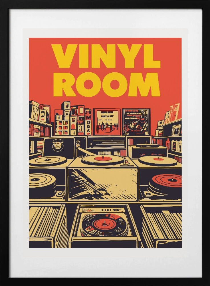 Vinyl Room Art Print - Art Print by WallChart Art Studio
