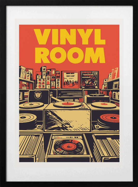 Vinyl Room Art Print - Art Print by WallChart Art Studio
