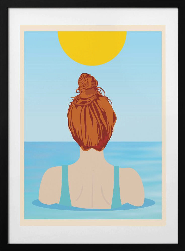 Into Water (Redhead) - Art Print by WallChart Art Studio
