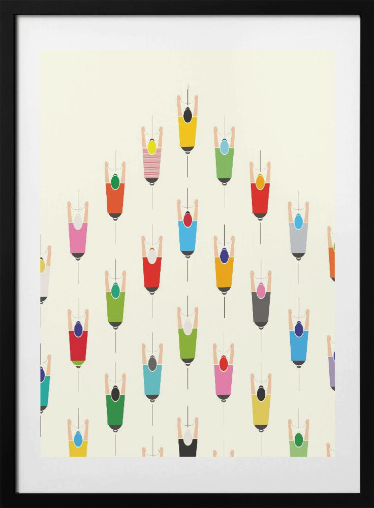 Leading the Pack Cycling Art Print - Art Print by WallChart Art Studio