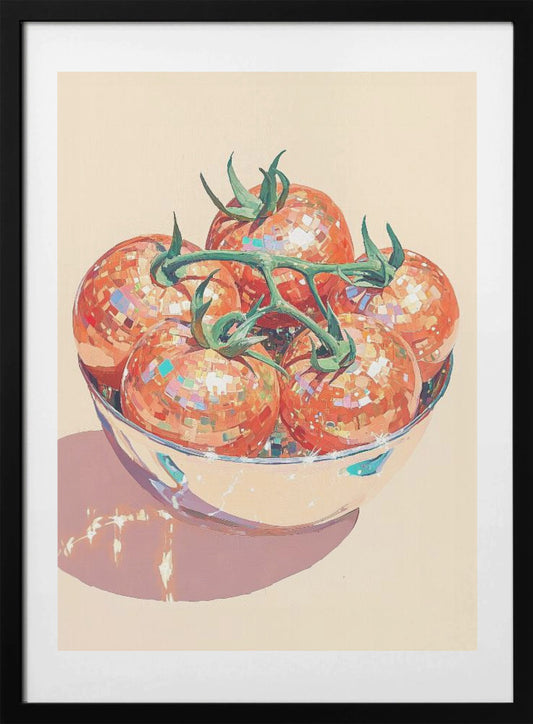 Disco Ball Tomatoes in a Bowl - Art Print by Melloi Art Prints