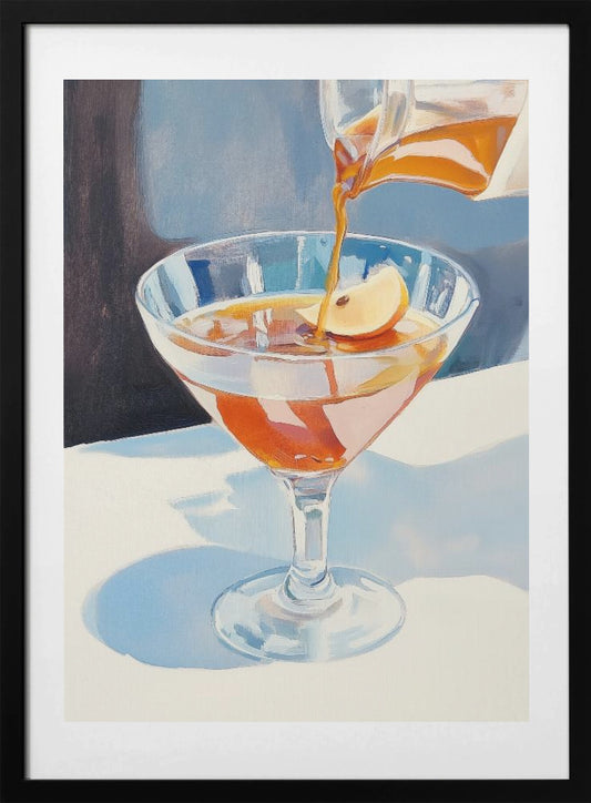 Pouring Lemon Tea into a Glass - Art Print by Melloi Art Prints