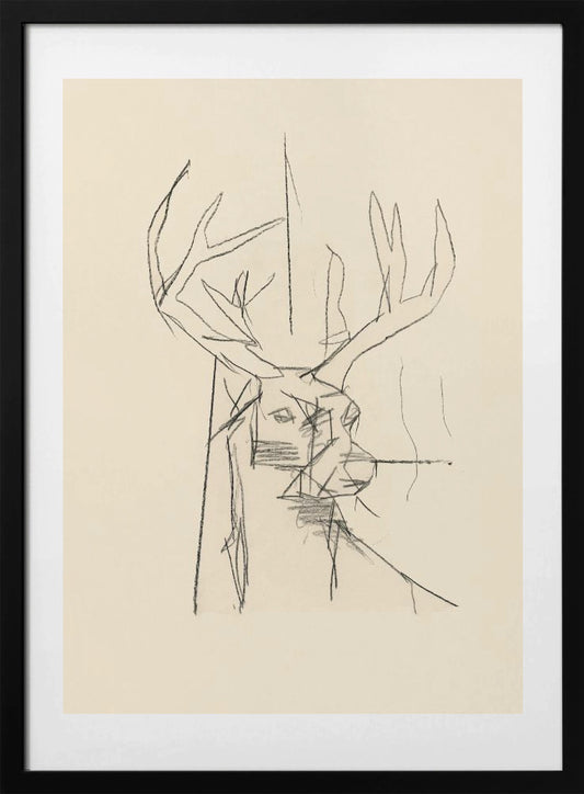 Étude Cerf (stag) No.2 - Art Print by cartissi
