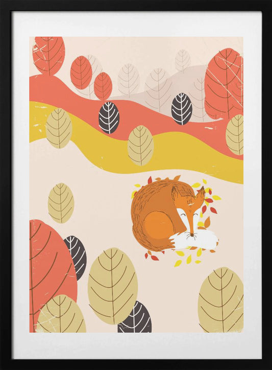 Sleeping Fox - Art Print by Nicholas