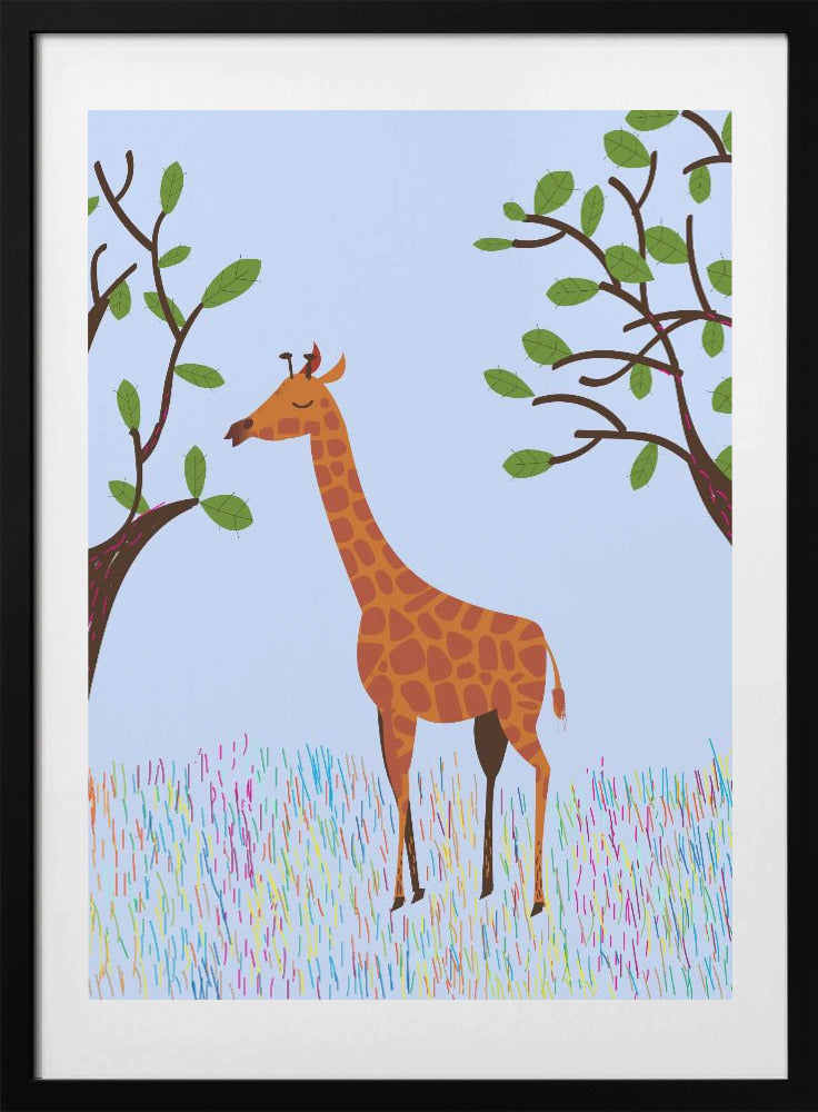 Gentle Giraffe Stroll - Art Print by Nicholas