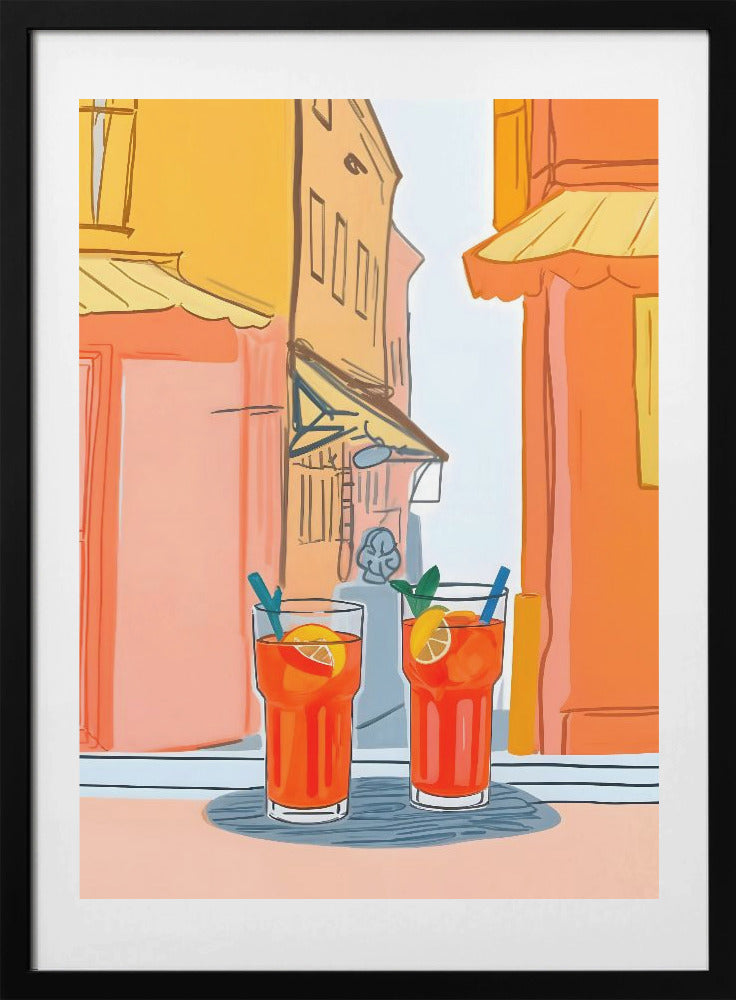 Two Aperols Please! - Art Print by Uma Gokhale