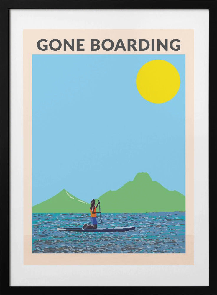 Gone Boarding (Female) - Art Print by WallChart Art Studio