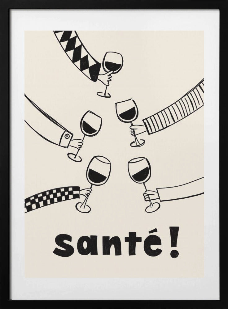 Santé Wine Party with Friends - Art Print by Rio Soléy
