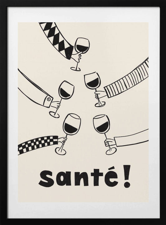 Santé Wine Party with Friends - Art Print by Rio Soléy