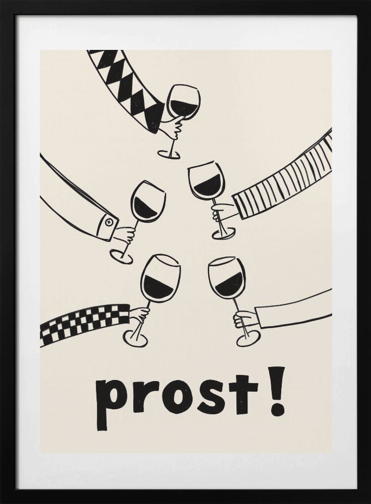 Prost! Wine Party with Friends - Art Print by Rio Soléy