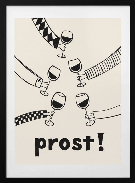 Prost! Wine Party with Friends - Art Print by Rio Soléy