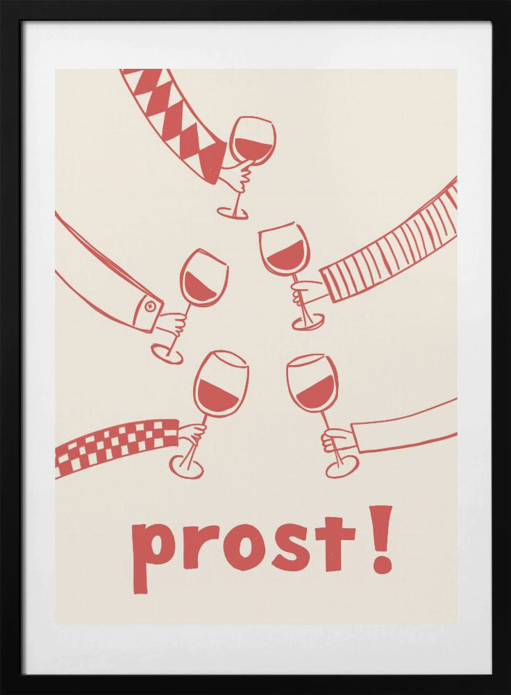 Prost! Wine Party with Friends - Art Print by Rio Soléy