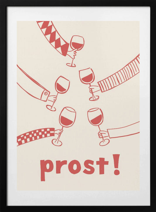 Prost! Wine Party with Friends - Art Print by Rio Soléy