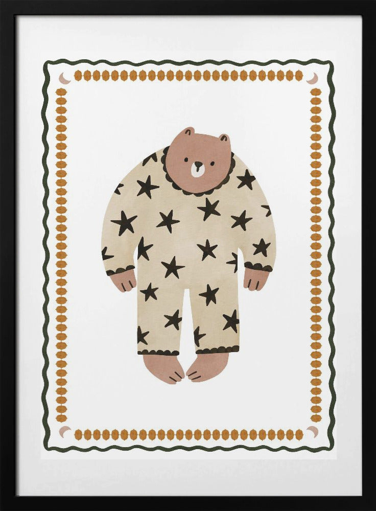 Starry Pajama Bear - Art Print by Treechild