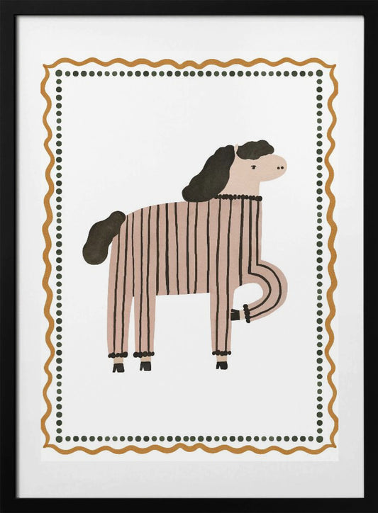Striped Horse Humor - Art Print by Treechild