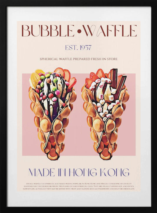 Bubble Waffle Delight - Art Print by Nazma Khokhar