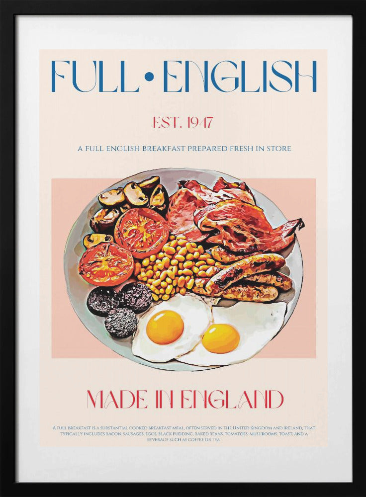 Traditional Full English Breakfast - Art Print by Nazma Khokhar