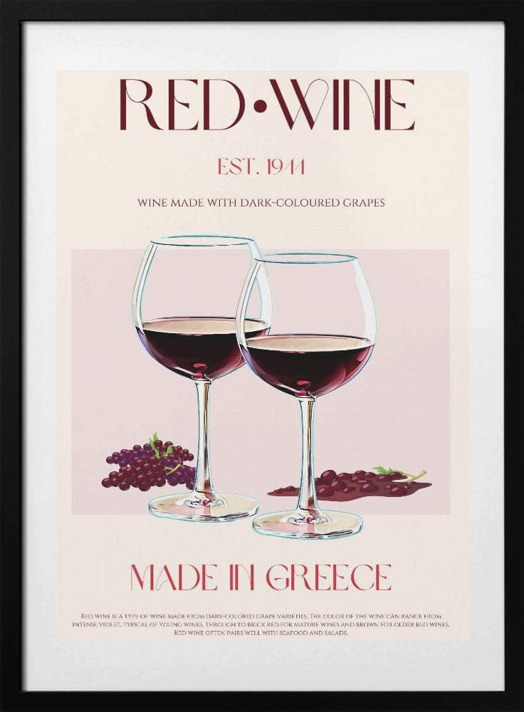 Greek Wine Elegance - Art Print by Nazma Khokhar