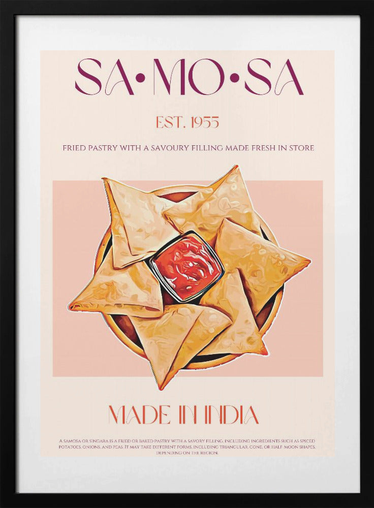 Indian Fried Samosas - Art Print by Nazma Khokhar