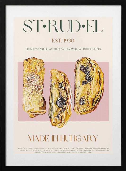 Golden Strudel Slice - Art Print by Nazma Khokhar