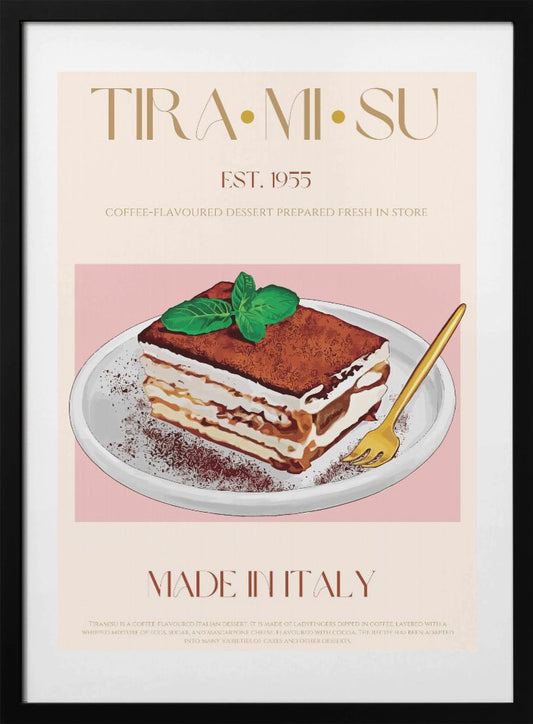 Classic Italian Tiramisu Print - Art Print by Nazma Khokhar