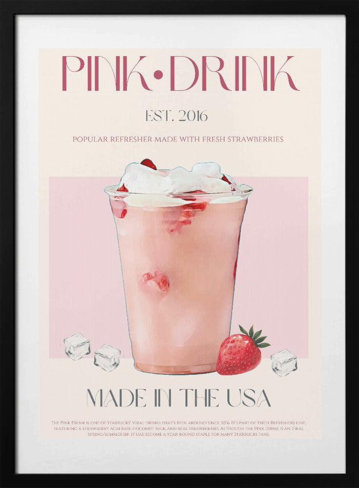 Pink Drink Print - Art Print by Nazma Khokhar