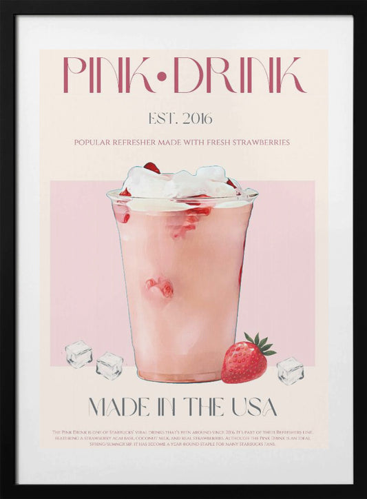 Pink Drink Print - Art Print by Nazma Khokhar